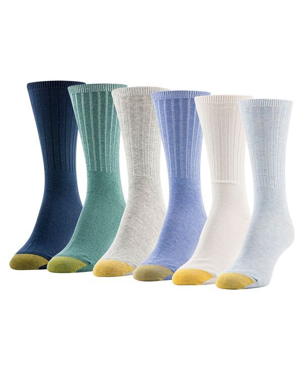ゴールドトゥ レディース アンダーウェア 靴下 リブ Gold Toe Womens 6Pack Casual Ribbed Crew Socks Assortment 9