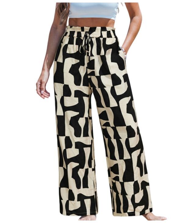 カップシー レディース ボトムス カジュアルパンツ Cupshe Womens Creative Mood Abstract Pants Black ブラック