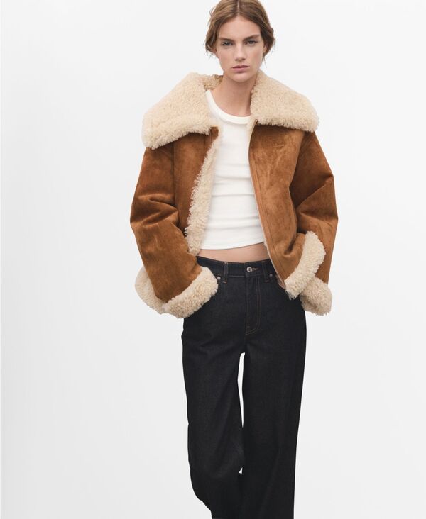 マンゴ レディース アウター ジャケット・ブルゾン MANGO Womens DoubleFaced Shearling Jacket Brown ブラウン