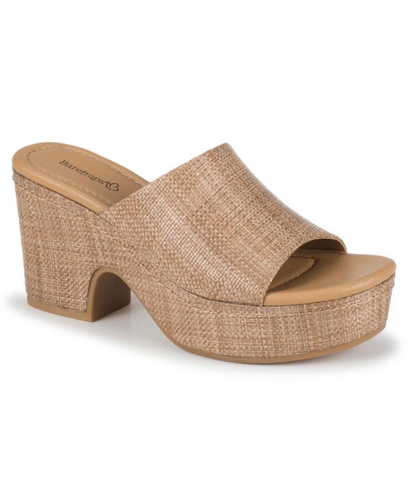 ベアトラップス レディース シューズ スリッポン・ローファー サンダル Baretraps Womens Teah SlipOn Wedge Sandals Medium Brown ブラウン