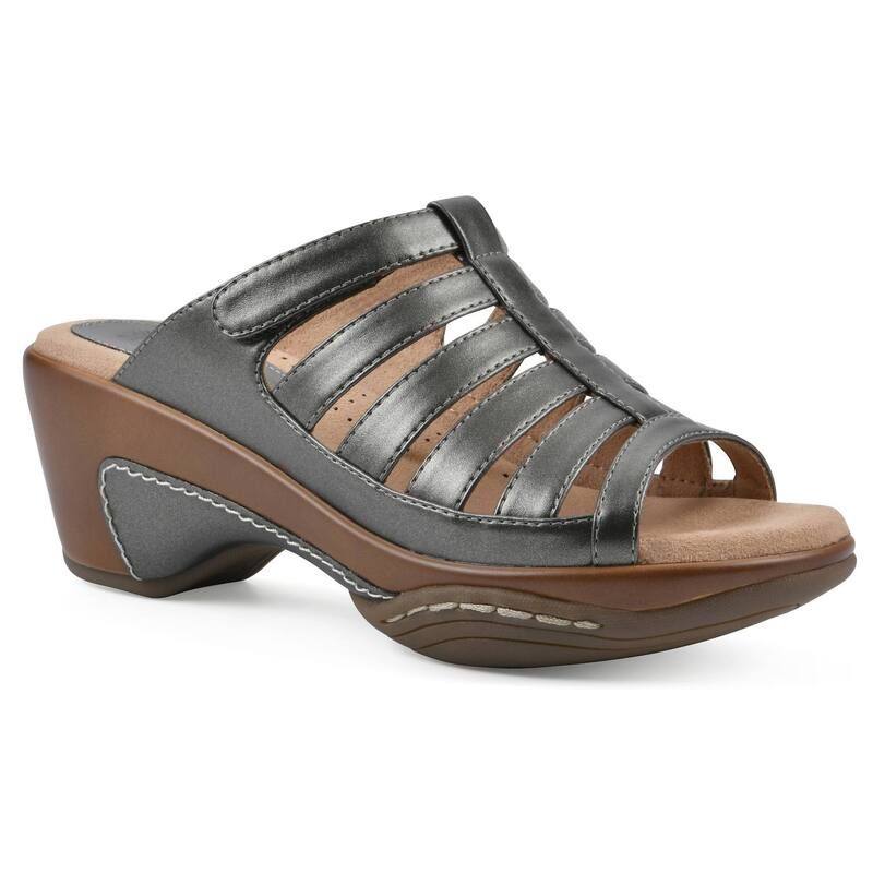 ホワイトマウンテン レディース シューズ サンダル White Mountain Valencia WomenslipOn Clog Sandals Pewter Metallic ピューター