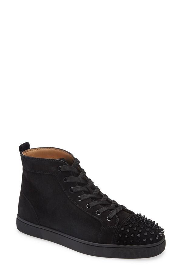 クリスチャン・ルブタン メンズ シューズ スニーカー Christian Louboutin Lou Spikes High Top Sneaker B049 BlackBlackBk ブラック