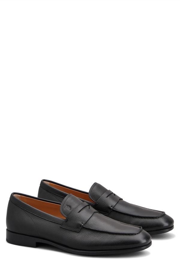 トッズ メンズ シューズ スリッポン・ローファー レザー Tods Calfskin Leather Penny Loafer Nero