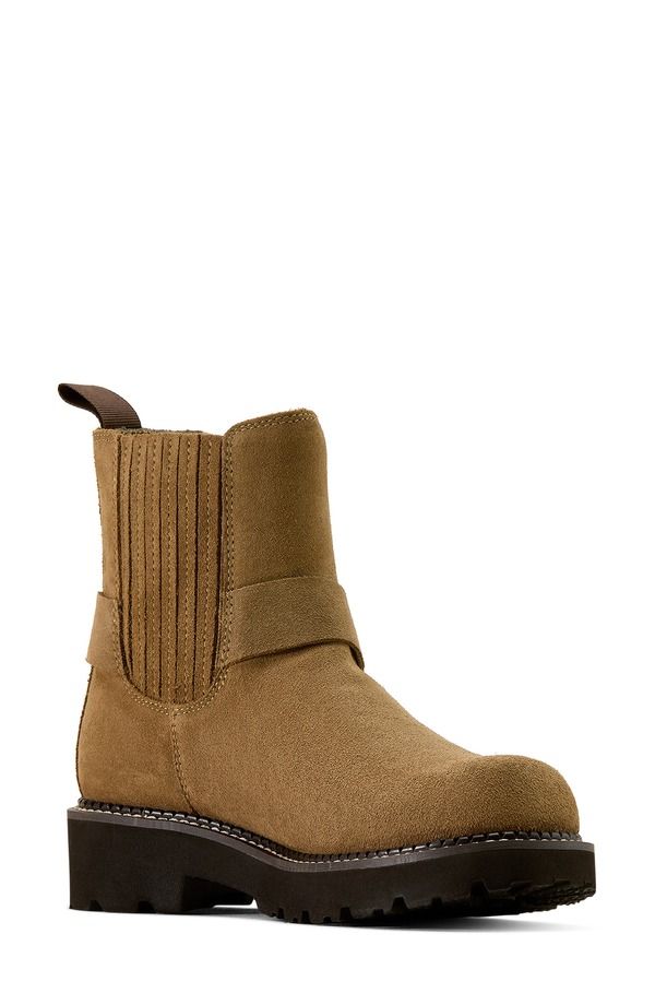 アリアト レディース シューズ ブーツ・レインブーツ チェルシー Ariat Fatbaby Harness Chelsea Western Bootan Suede タン