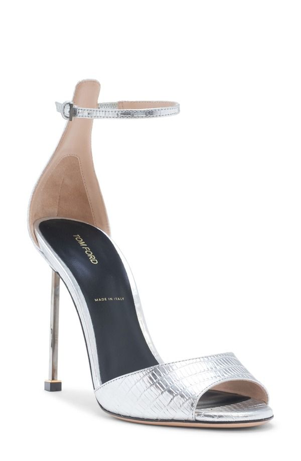 トム・フォード レディース シューズ サンダル アンクル TOM FORD Stiletto Ankle Strap Sandal Silver シルバー