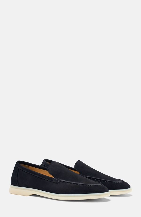 スカロッソ レディース シューズ スリッポン・ローファー SCAROSSO Ludovica Woven Loafers Blue Graphite Suede グラファイト