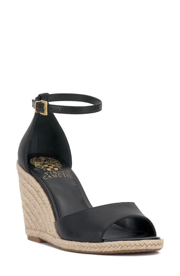 ヴィンスカムート レディース シューズ サンダル Vince Camuto Felyn Espadrille Wedge Sandal Black Black ブラック
