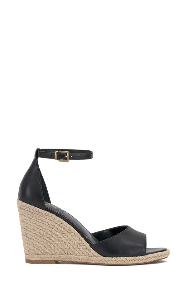 ヴィンスカムート レディース シューズ サンダル Vince Camuto Felyn Espadrille Wedge Sandal Black Black ブラック