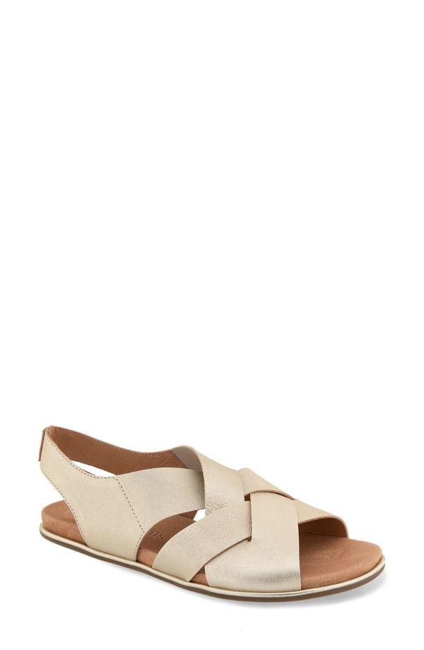 ジェントルソウルズ レディース シューズ サンダル Gentle Souls Laken Slingback Sandal Champagne Leather シャンパン