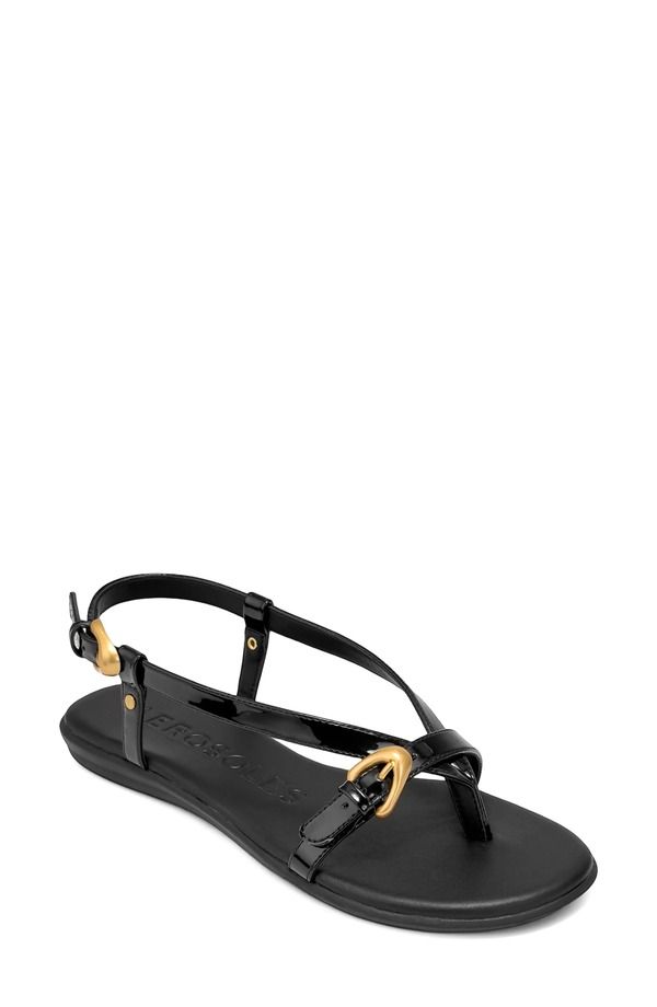 エアロソールズ レディース シューズ サンダル Aerosoles Iride Slingback Sandal Black Fx Patent ブラック