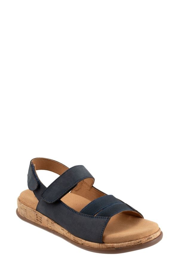 トロッターズ レディース シューズ ヒール サンダル ミニ Trotters Gemini Slingback Wedge Sandal Multiple Widths Available Navy