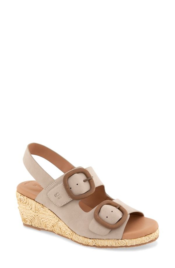 ジェントルソウルズ レディース シューズ サンダル プラットフォーム Gentle Souls Greca Raffia Slingback Platform Wedge Sandal Mushroo