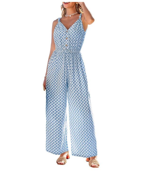 カップシー レディース トップス ジャンプスーツ Cupshe Womens Dana Point Ornate Jumpsuit Lightpastel blue ブルー
