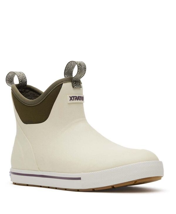 エクストラタフ レディース シューズ ブーツ・レインブーツ アンクル フリース XTRATUF Womens Camp Fleece Lined Ankle Deck Boot Bone dark o