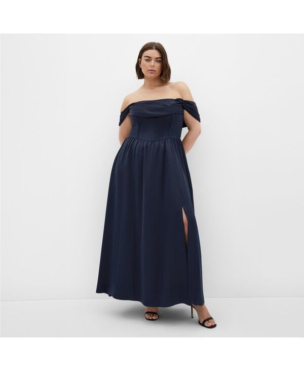 シティーシック レディース トップス ワンピース マキシ CITY CHIC Womens Angelove Maxi Dress Navy ネイビー