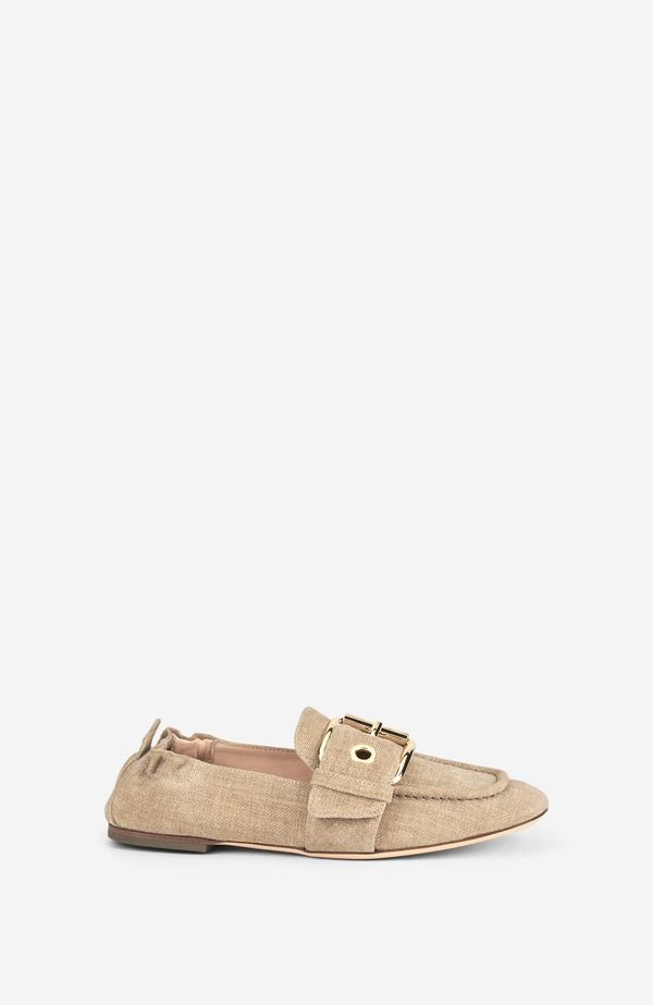 エージーエル レディース シューズ スリッポン・ローファー AGL Maya Embellished Loafer Linen Effect