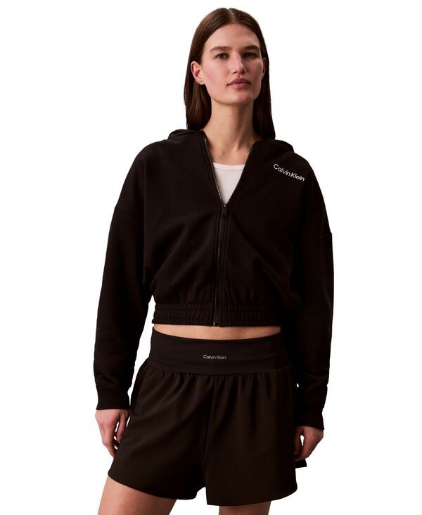 カルバンクライン レディース アウター パーカー・スウェット パイル Calvin Klein Performance Womens French Terry Full Zip Hoodie Blac