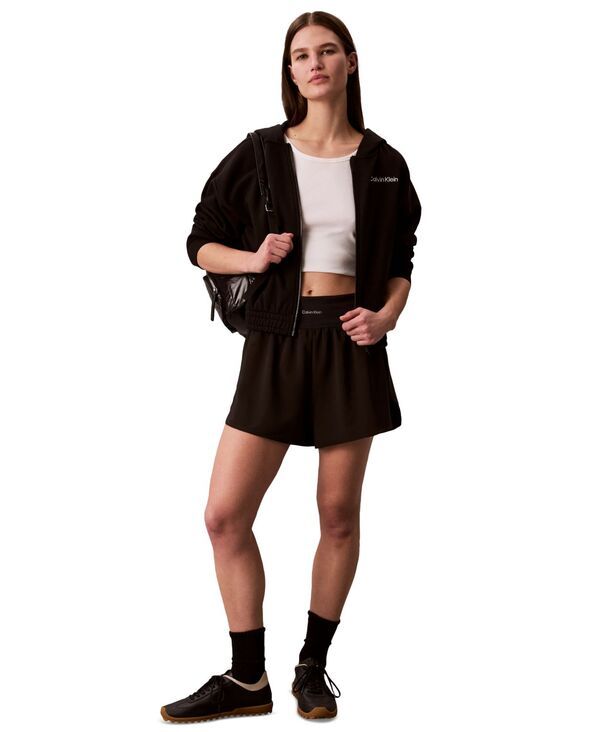カルバンクライン レディース アウター パーカー・スウェット パイル Calvin Klein Performance Womens French Terry Full Zip Hoodie Blac