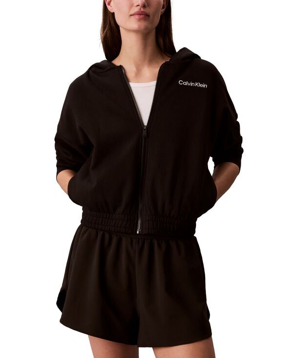 カルバンクライン レディース アウター パーカー・スウェット パイル Calvin Klein Performance Womens French Terry Full Zip Hoodie Blac
