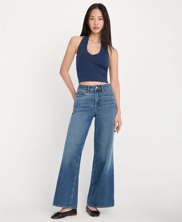 グッドアメリカン レディース ボトムス デニムパンツ アンクル ジーンズ Good American Womensoftech Palazzo AnkleLength Jeans Blue ブルー