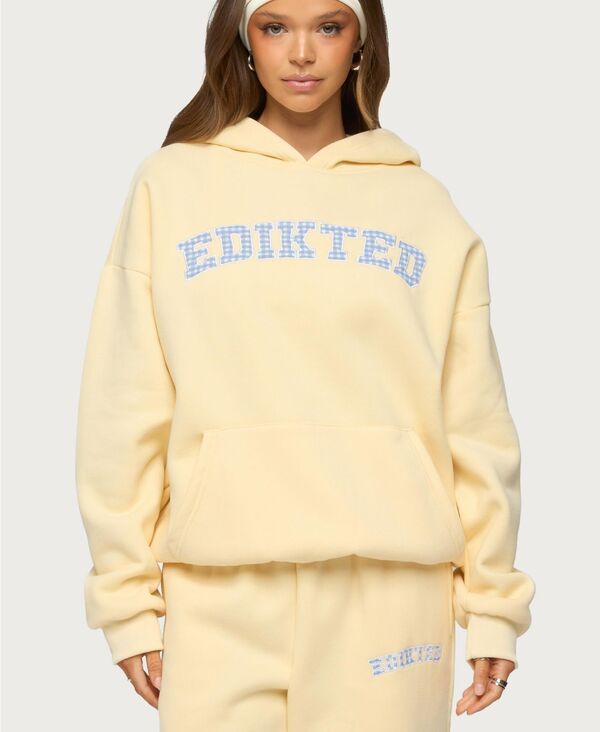 アディクテッド レディース アウター パーカー・スウェット Edikted Womens Loversized Hoodie Yellow イエロー