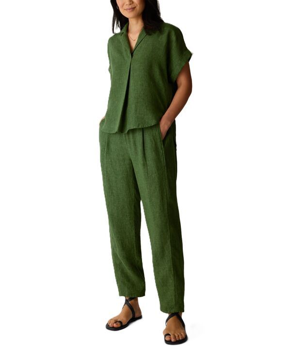 エイリーンフィッシャー レディース ボトムス カジュアルパンツ プラスサイズ アンクル ハイウエスト Eileen Fisher Womens Plusize HighWaisted PullOn A