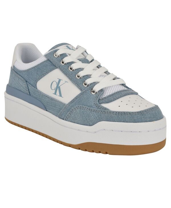 カルバンクライン レディース シューズ スニーカー プラットフォーム レース Calvin Klein Womens Alondra LaceUplatform Sneakers Blue Denim