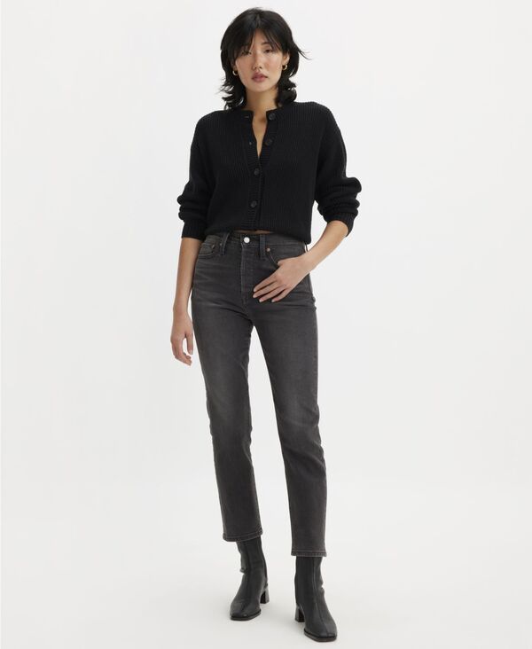リーバイス レディース ボトムス デニムパンツ クロップド ジーンズ Levis Womens Wedgie StraightLeg HighRise Cropped Jeans Black ブラック