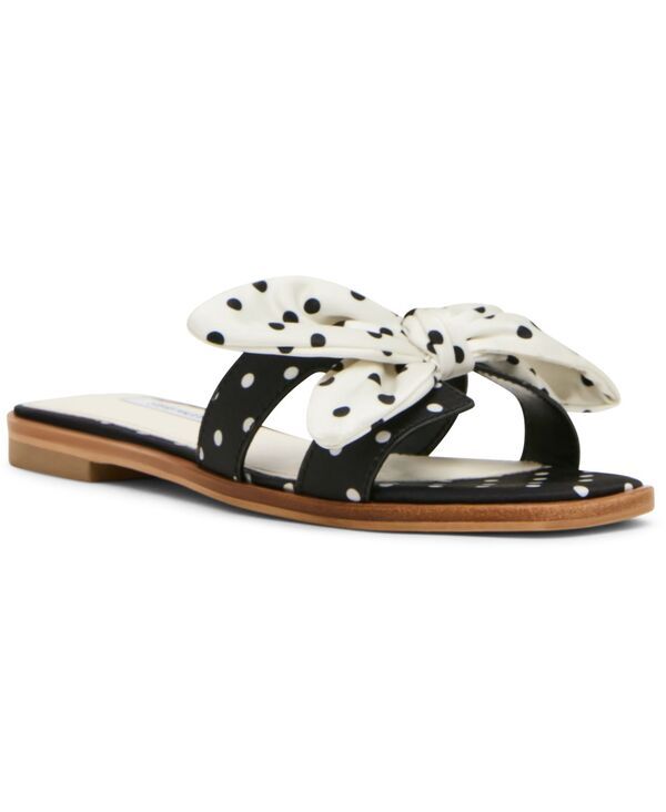 スティーブ マデン レディース シューズ スリッポン・ローファー サンダル Steve Madden Womens HadynScarf SlipOn Slide Sandals BlackWhite