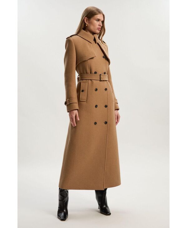 カレンミレン レディース アウター コート ウール マキシ Karen Millen Womens Wool Mix Belted Trench Maxi Coat Camel キャメル