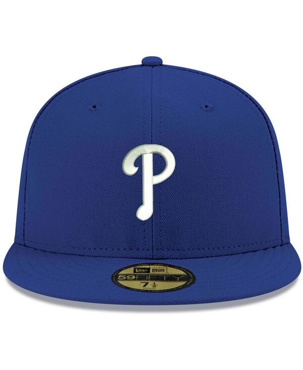 ニューエラ メンズ アクセサリー 帽子 ロゴ New Era Mens Royal Philadelphia Phillies Logo White 59FIFTY Fitted Hat Royal