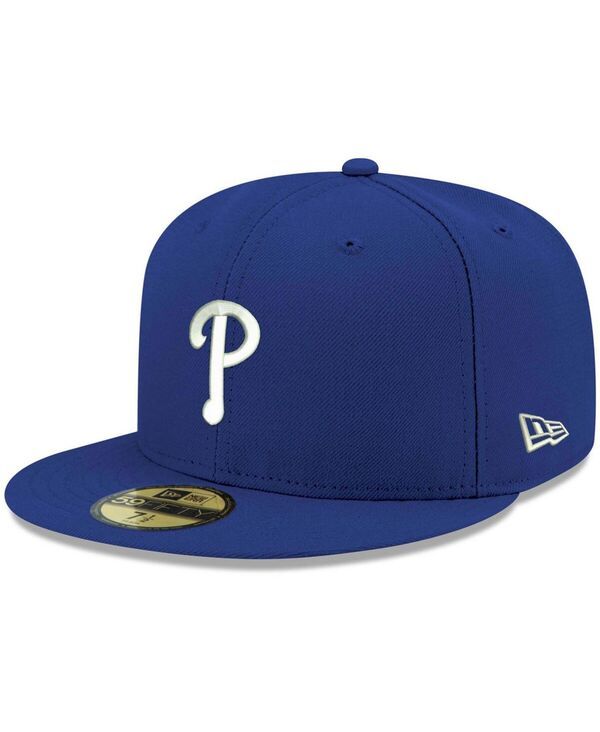 ニューエラ メンズ アクセサリー 帽子 ロゴ New Era Mens Royal Philadelphia Phillies Logo White 59FIFTY Fitted Hat Royal