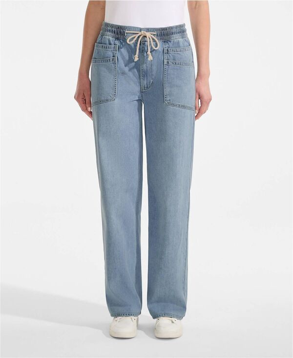 ランズエンド レディース ボトムス デニムパンツ プチ ジーンズ Lands End Petite Lightweight Denim High Rise Relaxed Straight Pull