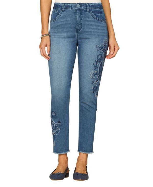 デモクラシー レディース ボトムス デニムパンツ プチ アンクル ジーンズ Democracy Petite HighRiseamless Ankle Skimmer Jeans Mid Blue A