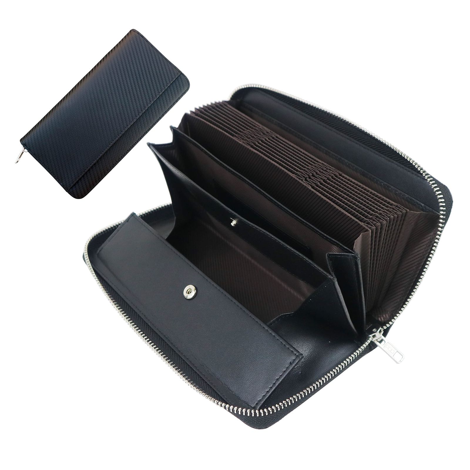 【新品】財布 メンズ 長財布 さいふ 牛革 大容量 25枚カード収納可能 ラウンドファスナー カードケース 本革 スキミング防止 磁気防止 お札入れ 小銭入れ 多機能軽量 防水 男女兼用一流の財布職人が作る 財布20*10.8*2.5cmブラ ba6d57b6