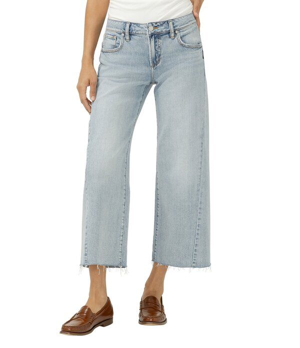 シルバー ジーンズ レディース ボトムス デニムパンツ ワイドレッグ クロップド Silver Jeans Co Suki Mid Rise Cropped Wide Leg Jeans West E