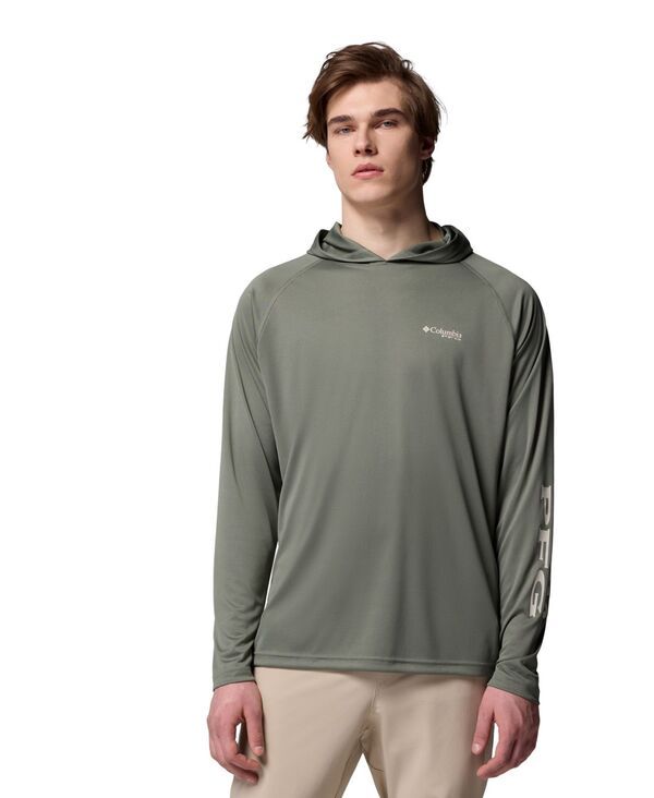 コロンビア メンズ アウター パーカー・スウェット Columbia Mens Terminal Tackle UPF 50 Hoodie Cypress Dark stone logo ストーン