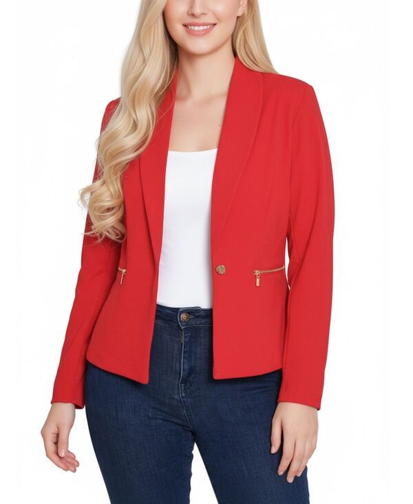 ニューヨークコレクション レディース アウター ジャケット・ブルゾン クレープチ クロップド 長袖 NY Collection Petite Cropped LongSleeve Crepe Jack