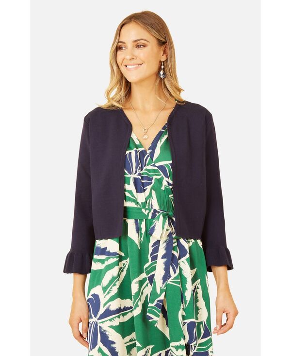 ユミキム レディース アウター ニット・セーター カーディガン クロップド Yumi Womens Bell Sleeves Cropped Cardiganavy ネイビー