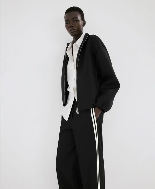 マンゴ レディース ボトムス カジュアルパンツ MANGO Womens Combined Striped Pants Black ブラック