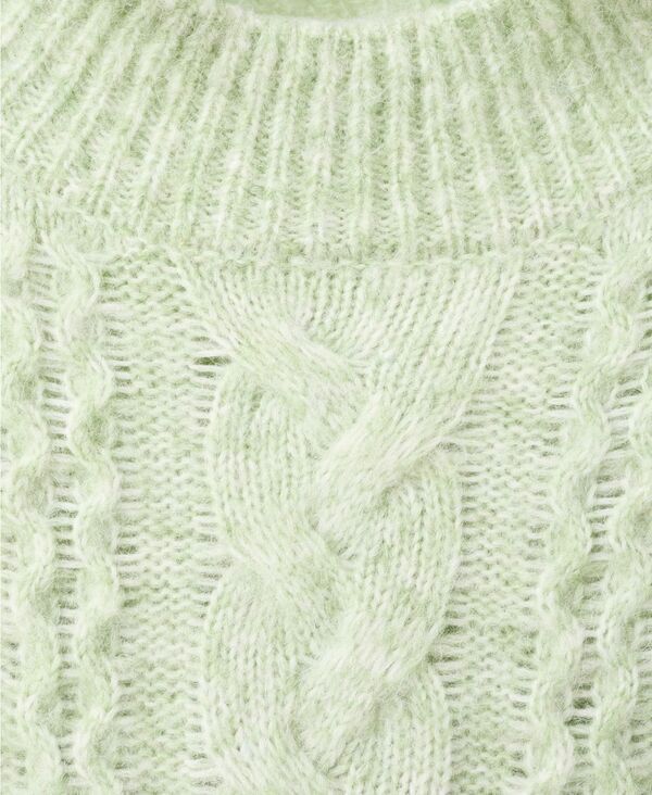 マンゴ レディース アウター ニット・セーター MANGO Womens Perkins Neck Braided Sweater Aqua Green アクア