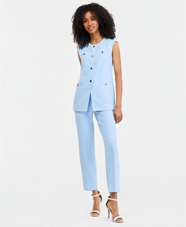 アンクライン レディース トップス ベスト クレープチ Anne Klein Womenstretch Crepe FourButton Tailored Vest Regular Petite La