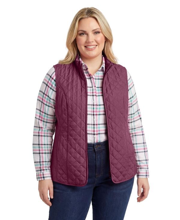 ウーマン ウィズイン レディース トップス ベスト プラスサイズ キルティング Woman Within Plusize Within ZipFront Quilted Vest Deep clare