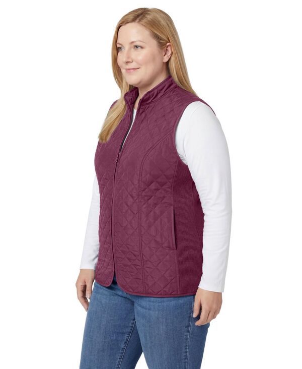 ウーマン ウィズイン レディース トップス ベスト プラスサイズ キルティング Woman Within Plusize Within ZipFront Quilted Vest Deep clare