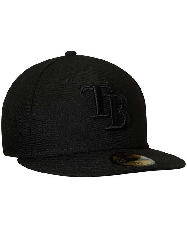 ニューエラ メンズ アクセサリー 帽子 ロゴ New Era Mens Black Tampa Bay Rays Primary Logo Basic 59FIFTY Fitted Hat Black