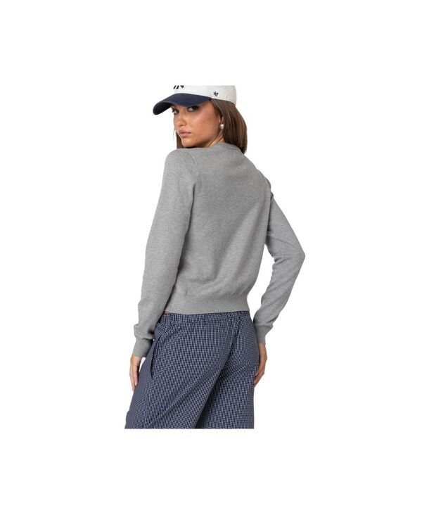 アディクテッド レディース アウター ニット・セーター カーディガン Edikted Womenshlo knitted cardigan Graymelange グレー