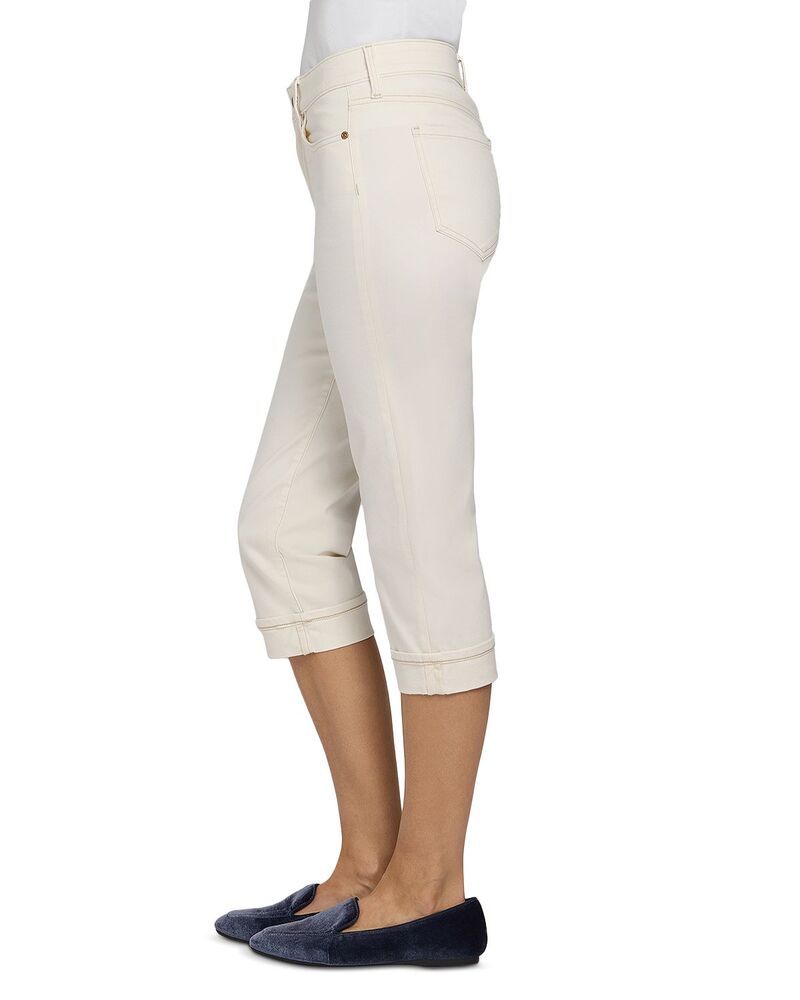 エヌワイディージェイ レディース ボトムス デニムパンツ ヴィンテージーンズ NYDJ Marilyn Straight Crop Cuff Jeans in Vintage White ホワイト