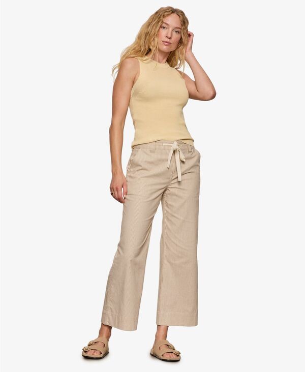 サンクチュアリー レディース ボトムス カジュアルパンツ コットン クロップド Sanctuary Womens Cropped Lily Stripe WideLeg Cotton Trousers