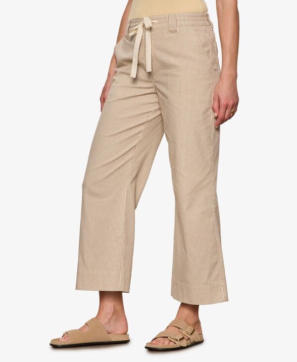 サンクチュアリー レディース ボトムス カジュアルパンツ コットン クロップド Sanctuary Womens Cropped Lily Stripe WideLeg Cotton Trousers