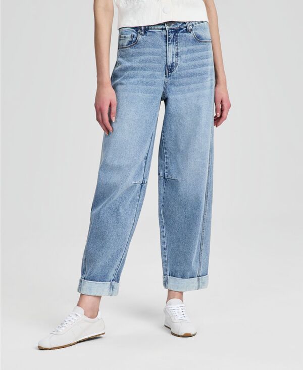 アンドノウディス レディース ボトムス デニムパンツ ジーンズ And Now This Womens Cuffed BarrelLeg Jeans Macys Exclusive Light Was
